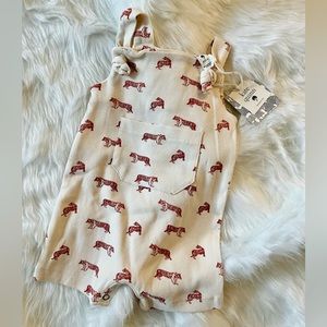 Kate Quinn 6-12 Months - tie coverall shortie - NWT